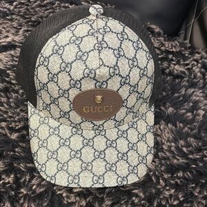 Gucci Black and Gray Monogram Hat
